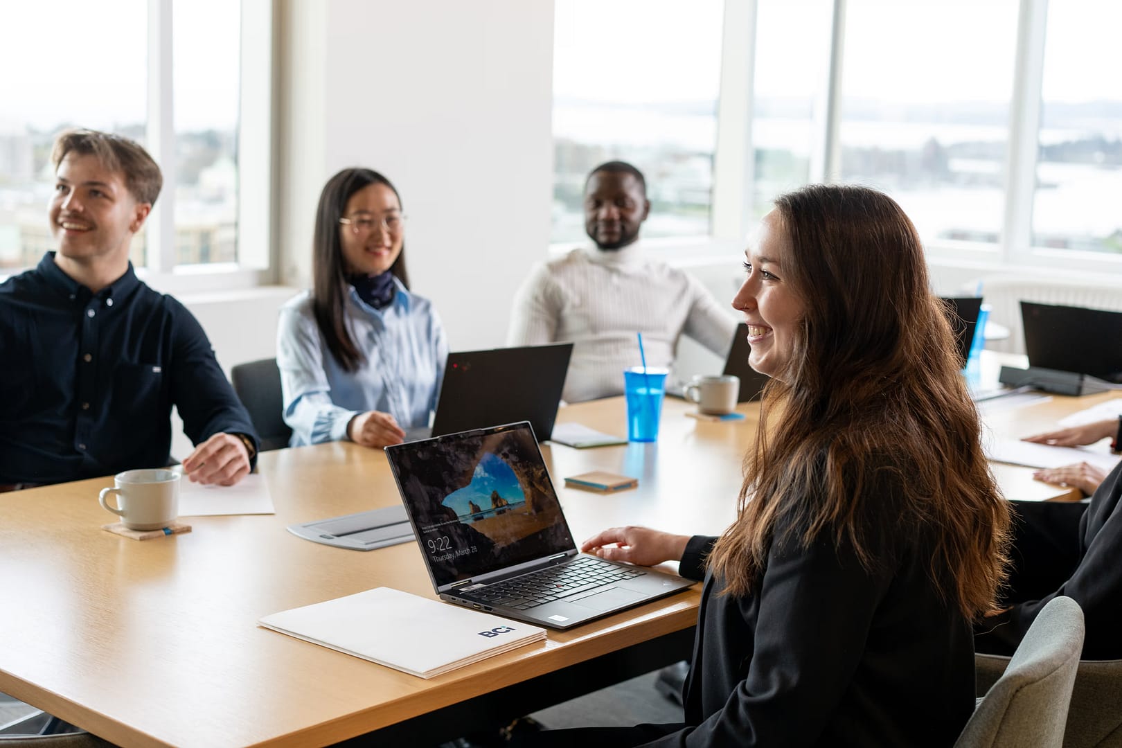 students sitting in boardroom
