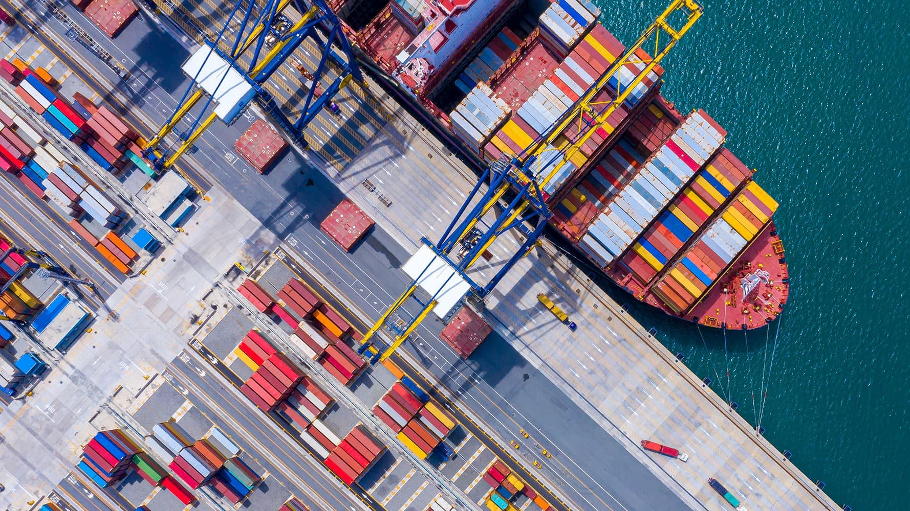 Top-down view image of a port Top-down view image of a port
