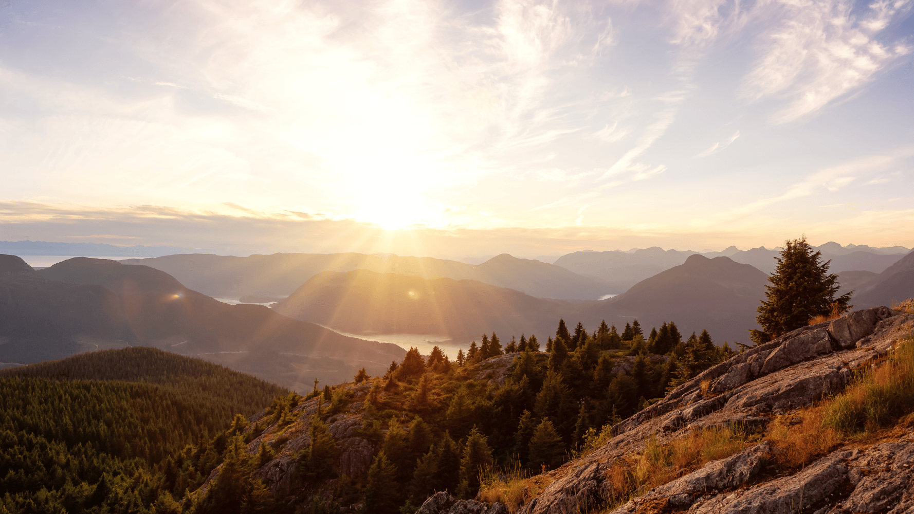 image of mountain landscape during sunset in British Columbia