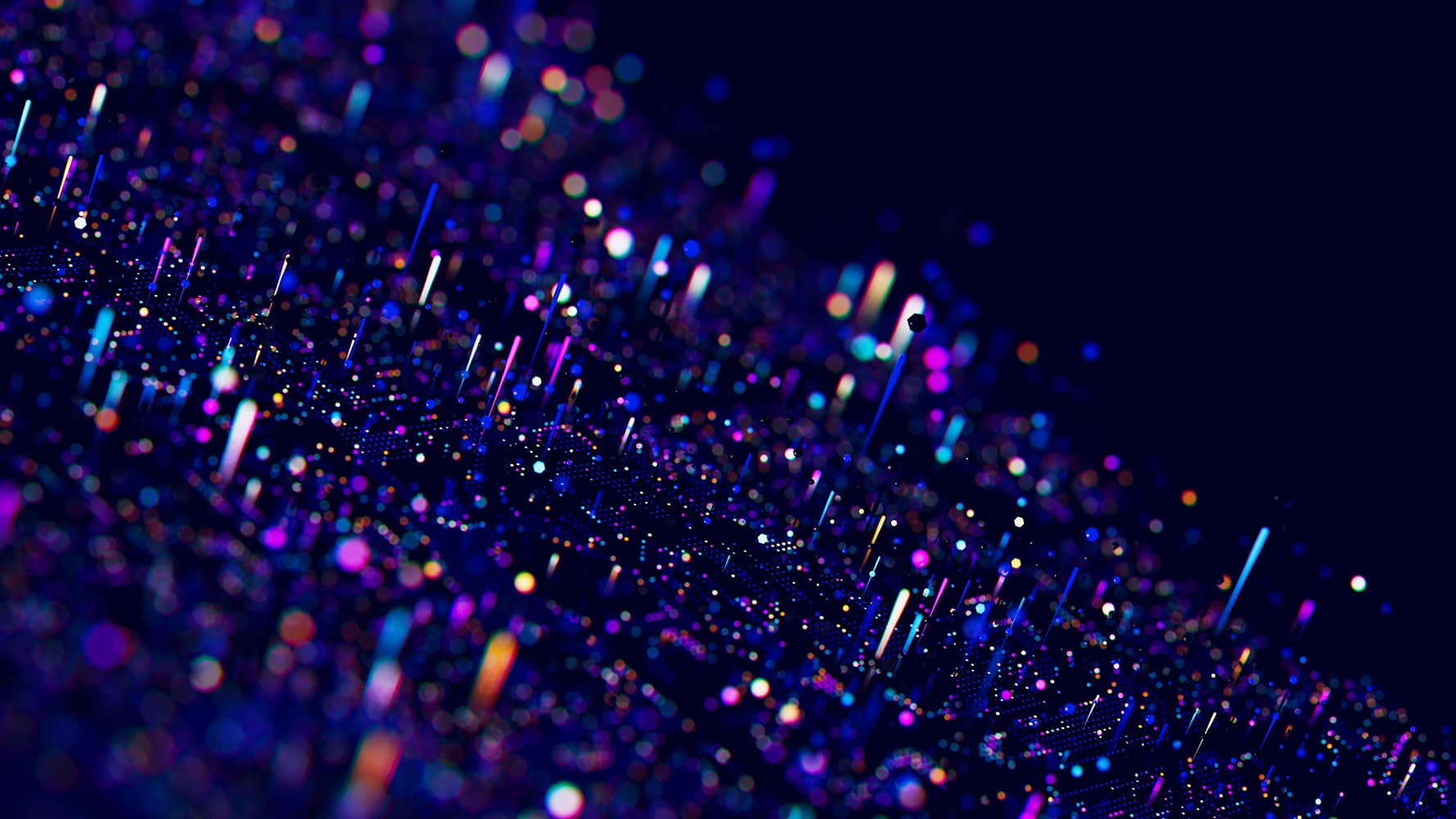 Abstract visualization of glowing quantum data points on a dark background. Abstract visualization of glowing quantum data points on a dark background.